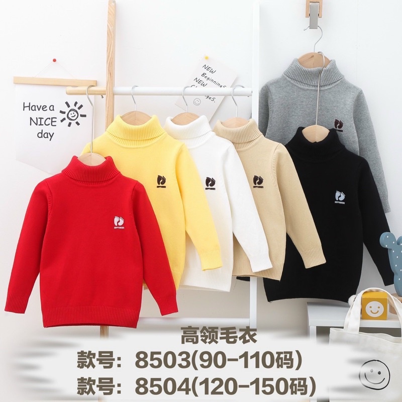 áo len cổ lọ chất mịn đẹp cho bé trai và bé gái 8-30kg