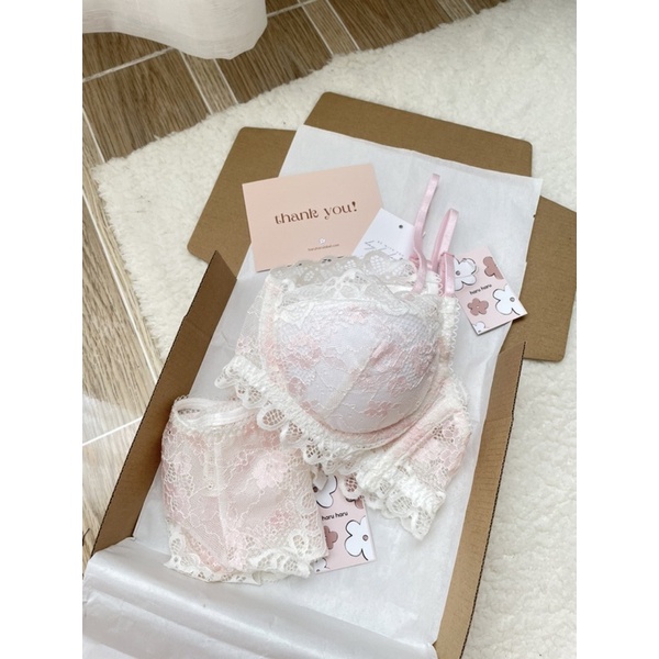 ROSIE | haruharu.label | Áo bralette ren trắng hồng, áo lót, lingerie, áo có gọng | BigBuy360 - bigbuy360.vn