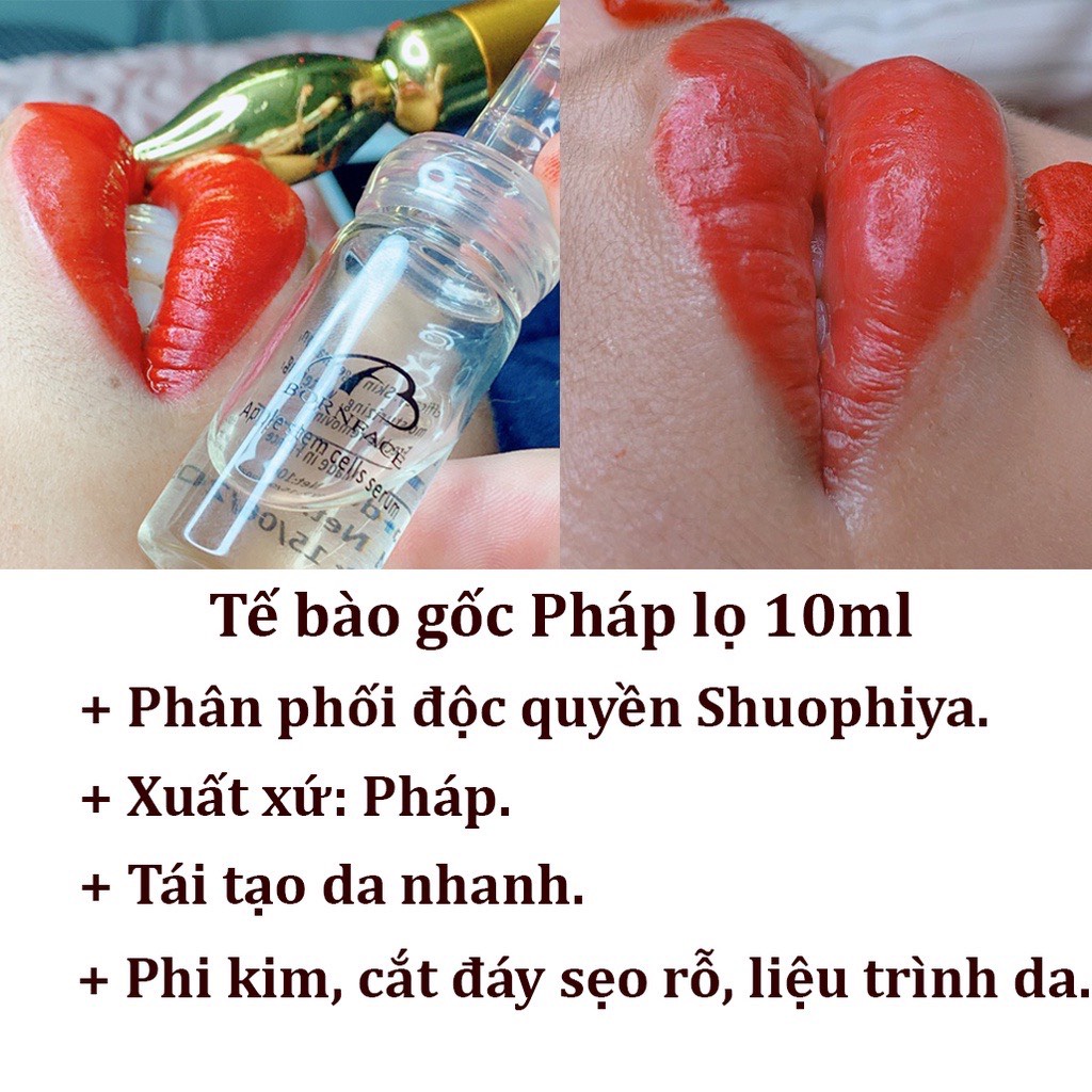 Tinh chất collagen tươi Borneface Pháp dưỡng môi sau phun xăm, kích màu sắc nét, tự nhiên, siêu căng bóng, lọ 10ml