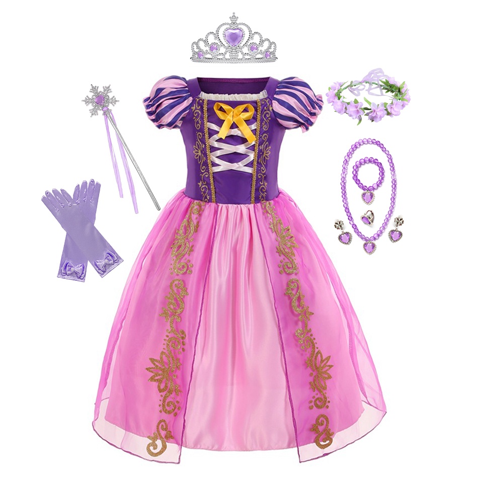 Đầm Công Chúa Rapunzel Lọ Lem Cho Bé Gái