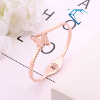 Lắc tay nữ doris titan bướm phun cát gold / silver / rose gold h5-402