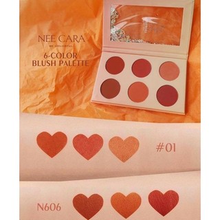 Phấn má Nee Cara Leopard 6 color Blush Palette