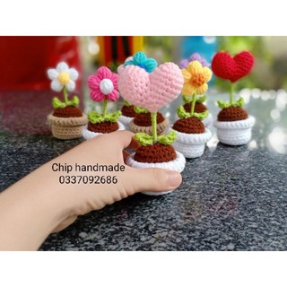 Chậu hoa, chậu cây, chậu trái tim mini trang trí, để bàn