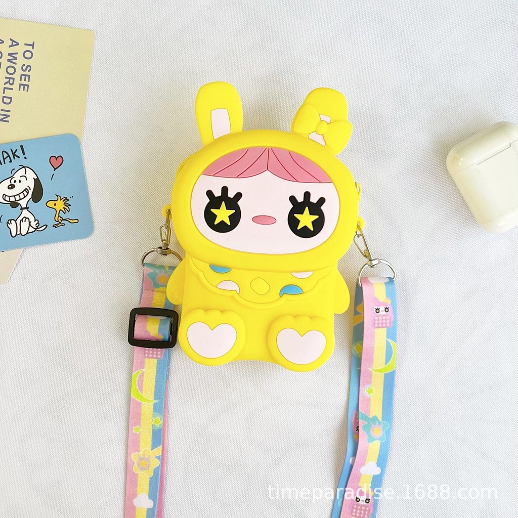 PVN55388 Túi Đeo Chéo Bằng Silicon Họa Tiết Hoạt Hình Phong Cách Phương Tây Cho Bé Gái
