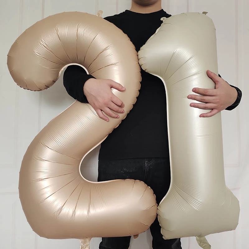 Bong Bóng Lá Nhôm Hình Số 0-9 Màu Sắc Kem Caramel Trang Trí Tiệc Sinh Nhật / Tiệc Cưới