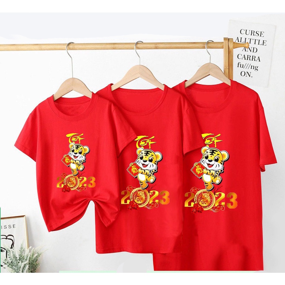 ÁO THUN TẾT 2023 Xuân Quý Mão UNISEX PHÔNG TRẮNG TAY NGẮN GIA ĐÌNH CẶP ĐÔI SIZE TRẺ EM BÉ TRAI GÁI aomifashion