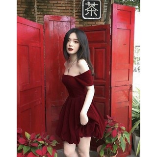 Đầm nhung bí tay cánh tiên- Bohome