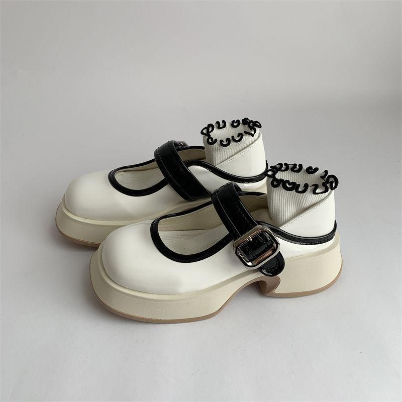 Giày Mary Jane Bằng Da Đế Dày Tăng Chiều Cao Phong Cách Retro Nhật Bản Thời Trang Mùa Hè Dành Cho Nữ