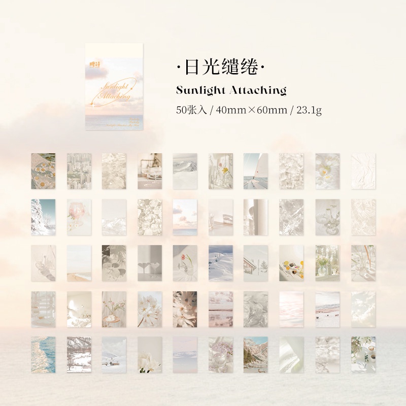 Imoda Set 50 Tờ Nhãn Dán Trang Trí Sổ Tay / Nhật Ký Bằng Nhựa pc Phong Cách Lãng Mạn