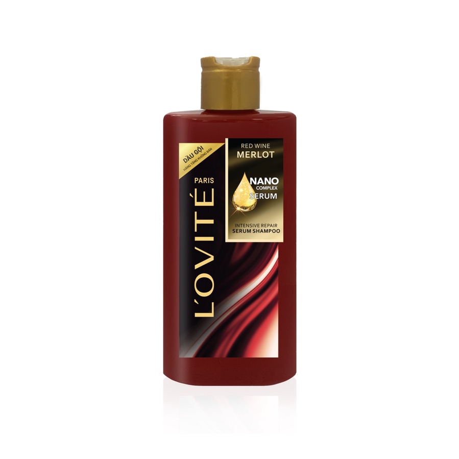 Dầu Gội Serum Rượu Vang Đỏ Lovite Merlot Phục Hồi Hư Tổn 180ml