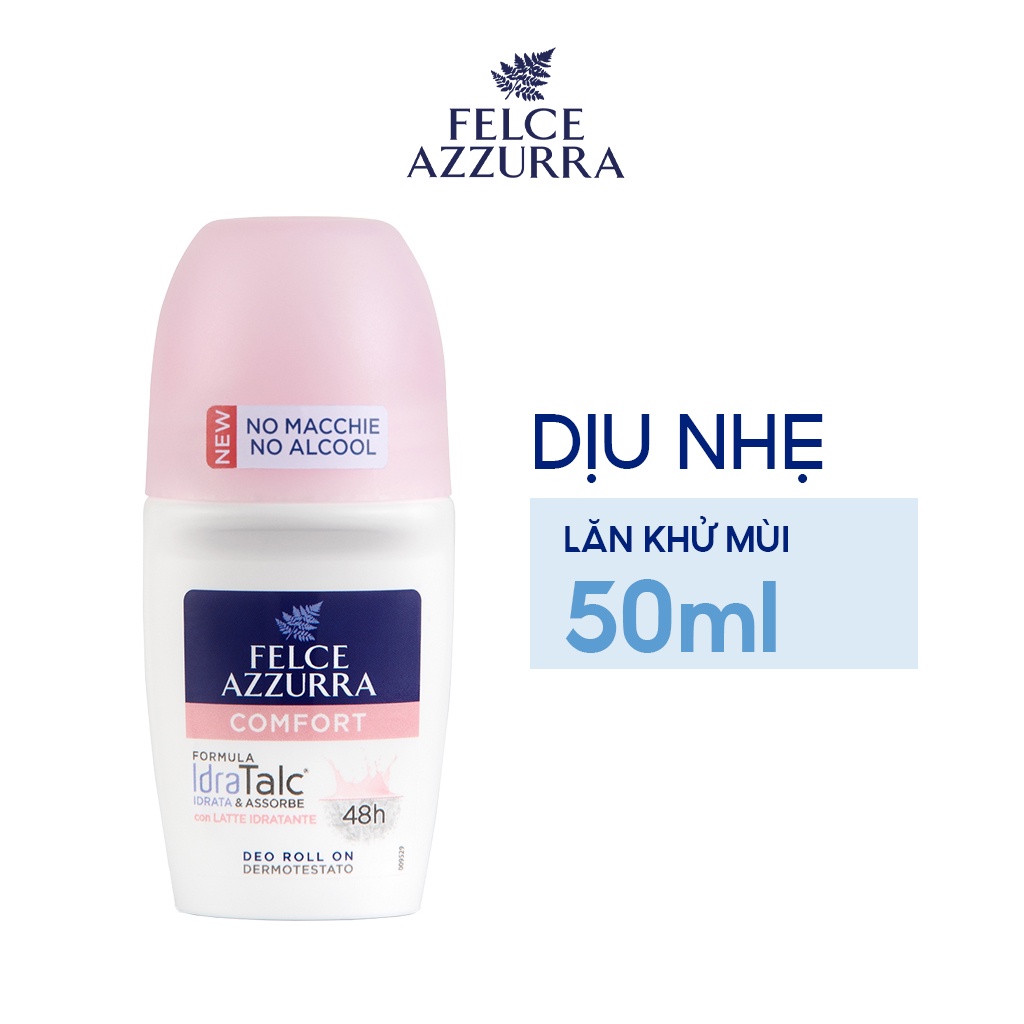 Lăn Khử Mùi Nữ FELCE AZZURRA Hương Nước Hoa Comfort Dưỡng Ẩm, Ngăn Mùi 48h 50ml - 80820901