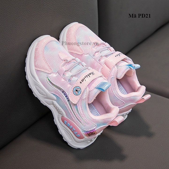 Giày thể thao bé gái từ 3-12 tuổi màu hồng phong cách Hàn PD21