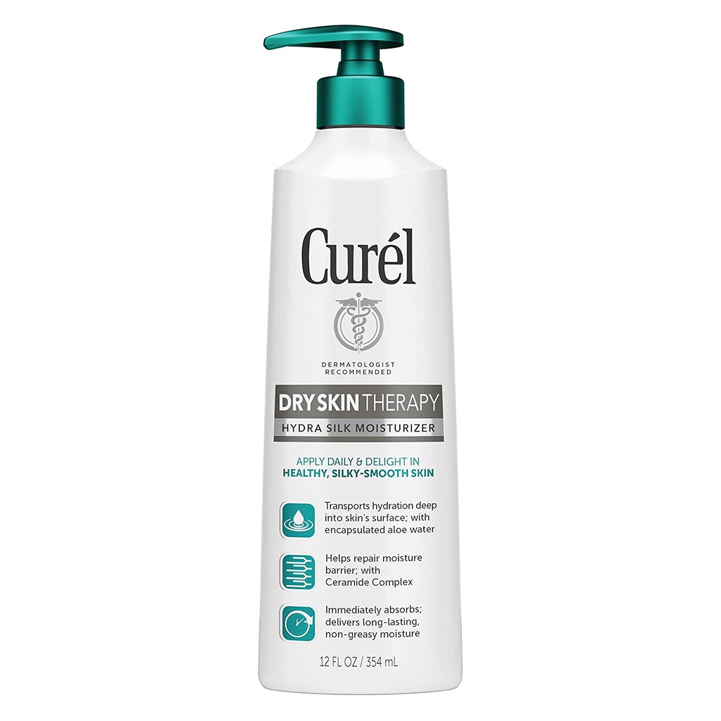 Dưỡng Thể Cho da rất khô Curel Extra Dry Skin Therapy Lotion, Body and Hand Moisturizer, Hydra Silk Hydration 354ml (Mỹ)