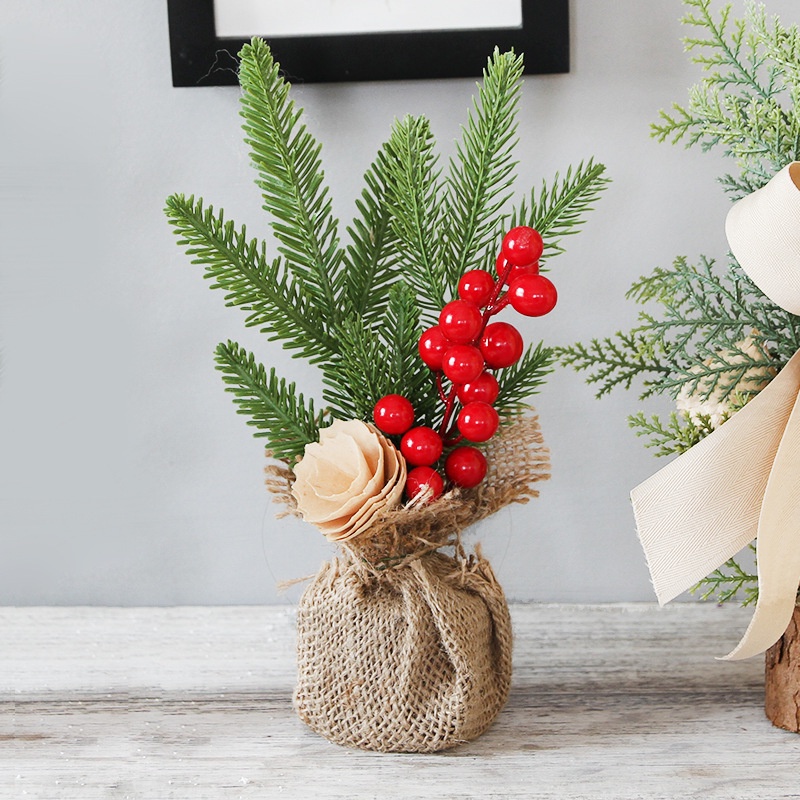 Phụ kiện trang trí Giáng sinh YUELMAN 25cm nhỏ xinh cho nhà cửa