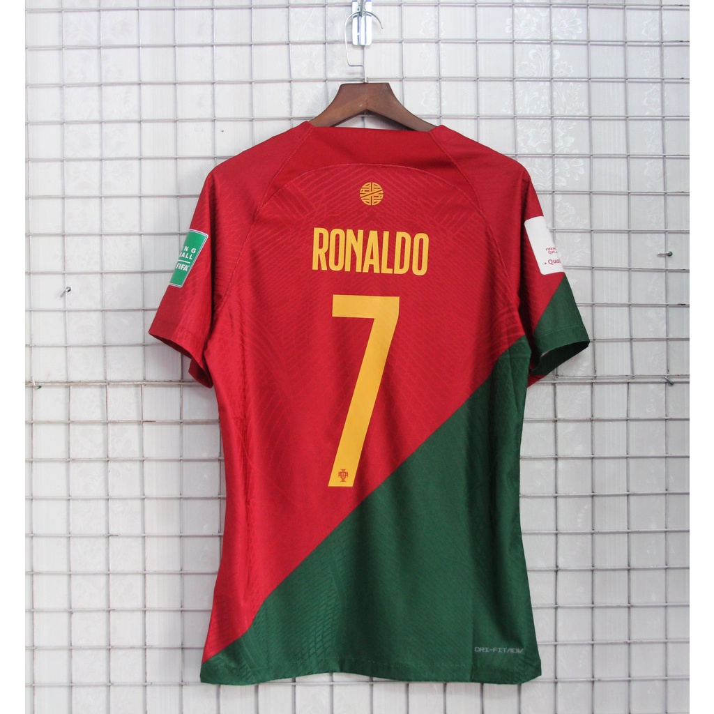 Bộ quần áo bóng đá Ronaldo 7 Bồ Đào Nha mùa WC 22/23 - Bản Player hàng Thái - Đt Bồ Đào Nha Đỏ Xanh sân nhà