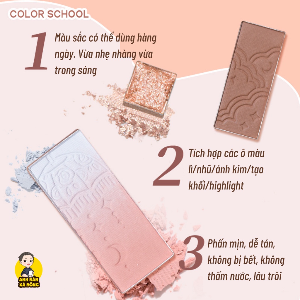 Bảng Phấn Mắt 16 ô Nhũ Lì COLOR SCHOOL 16-Color Streamer Fireworks Eyeshadow Palette CS039