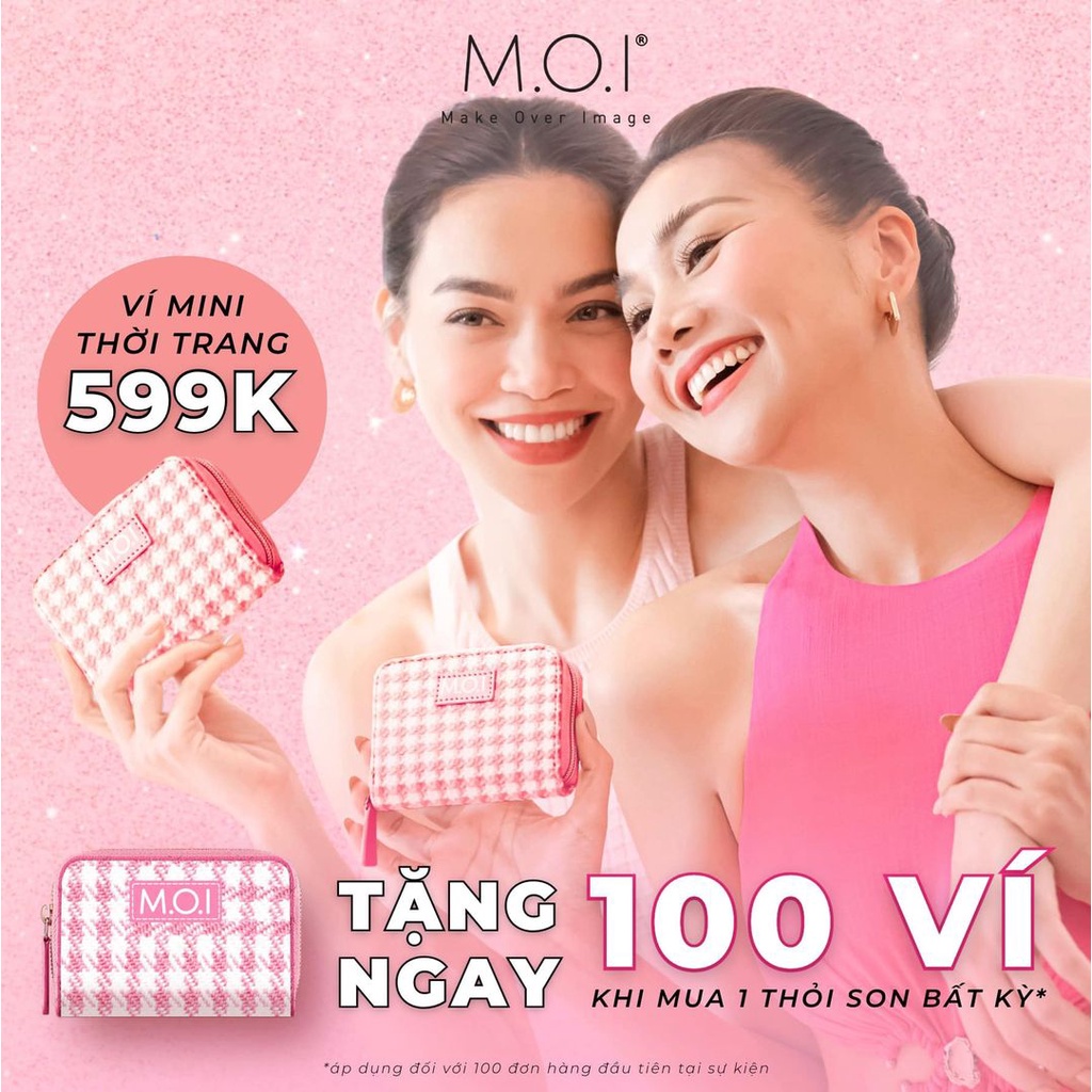 Ví mini thời trang M.O.I Cosmetics THE STAR vải dệt 9*11*2,5 cm