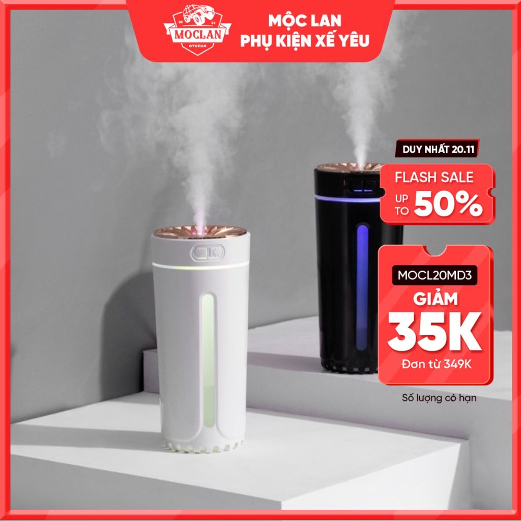 (hàng không dây USB Aroma) Máy Xông Tinh Dầu đèn led khử mùi xe hơi Humidifier để trong ô tô và bàn làm việc tiện lợi