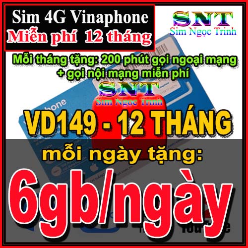 Sim 4G D500 và Vd149 Vinaphone trọn gói miễn phí 1 năm, Sử dụng trên toàn quốc.