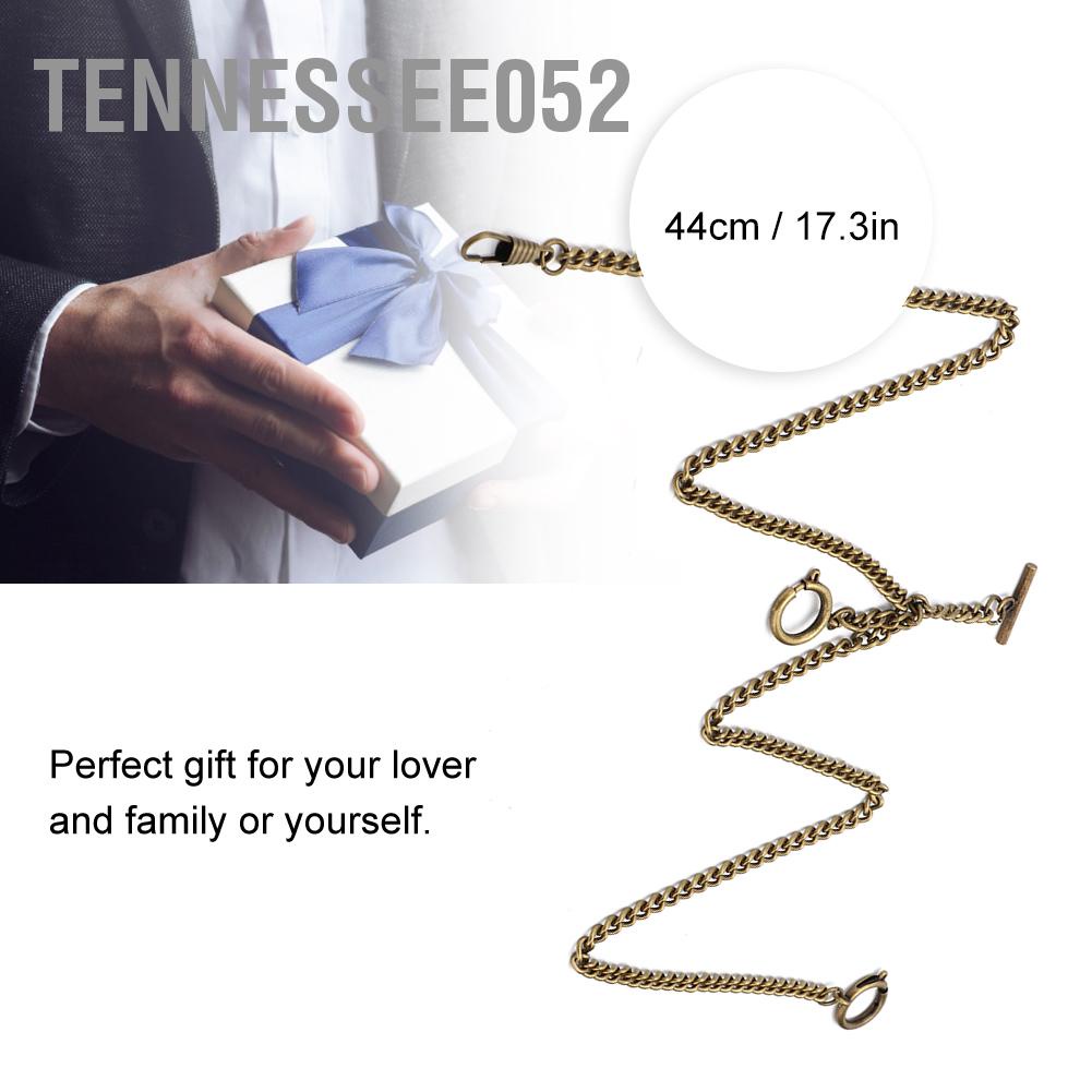 Tennessee052 Chuỗi đồng hồ bỏ túi bằng kim loại cổ điển 44cm Liên kết quà tặng