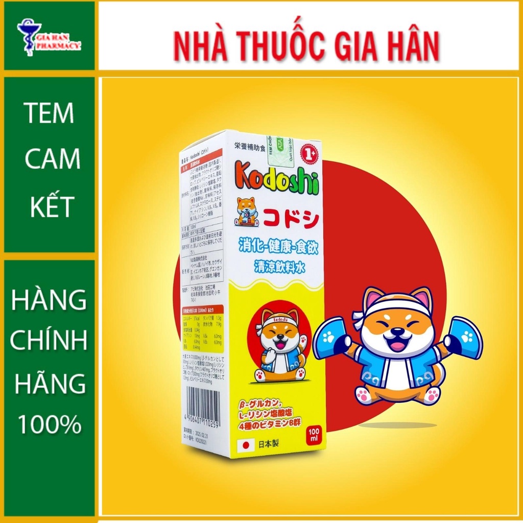 Kodoshi - Giúp trẻ ăn ngon miệng hỗ trợ tăng cường sức đề kháng - Hộp 100ml - Gia Hân Pharmacy