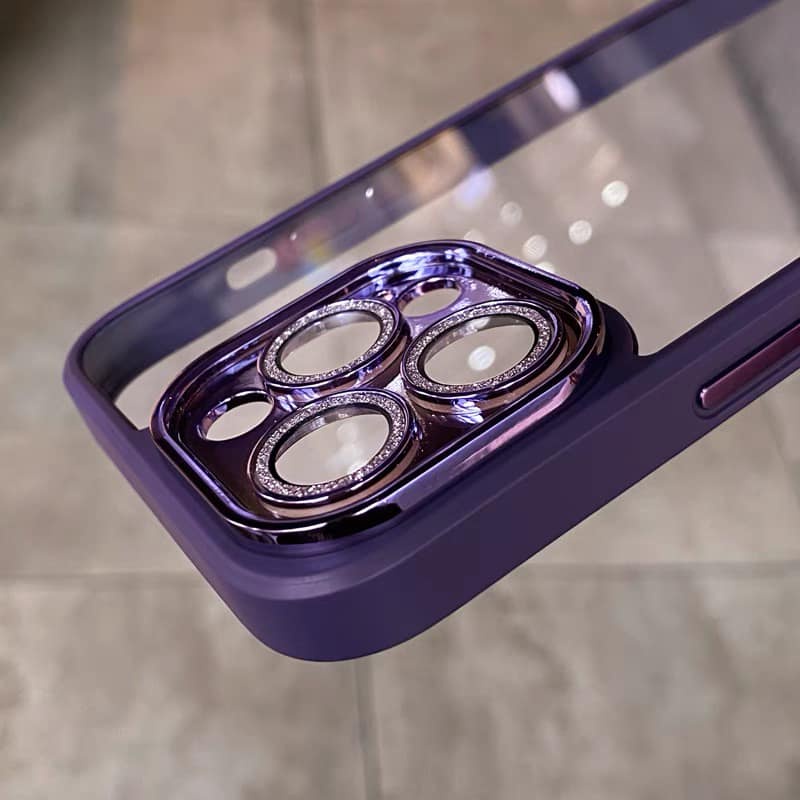 Ốp lưng nhũ đá viền màu bảo vệ camera cho iPhone 15 Pro Max 14 Pro Max 13 Pro Max 12 Pro Max 11 Pro Max siêu đẹp