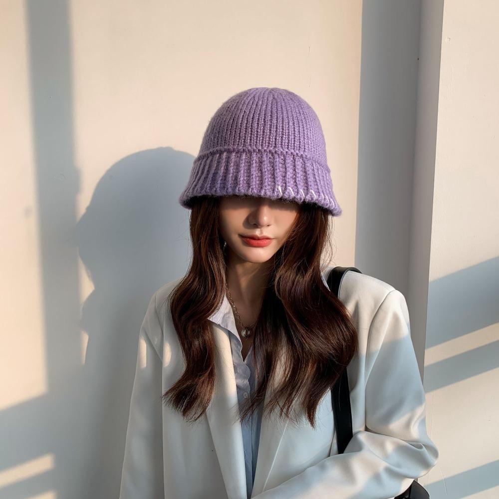 Mũ Len Dệt Kim Dày Dặn Phối Màu Tương Phản Thời Trang Mùa Đông Cho Nam Và Nữ