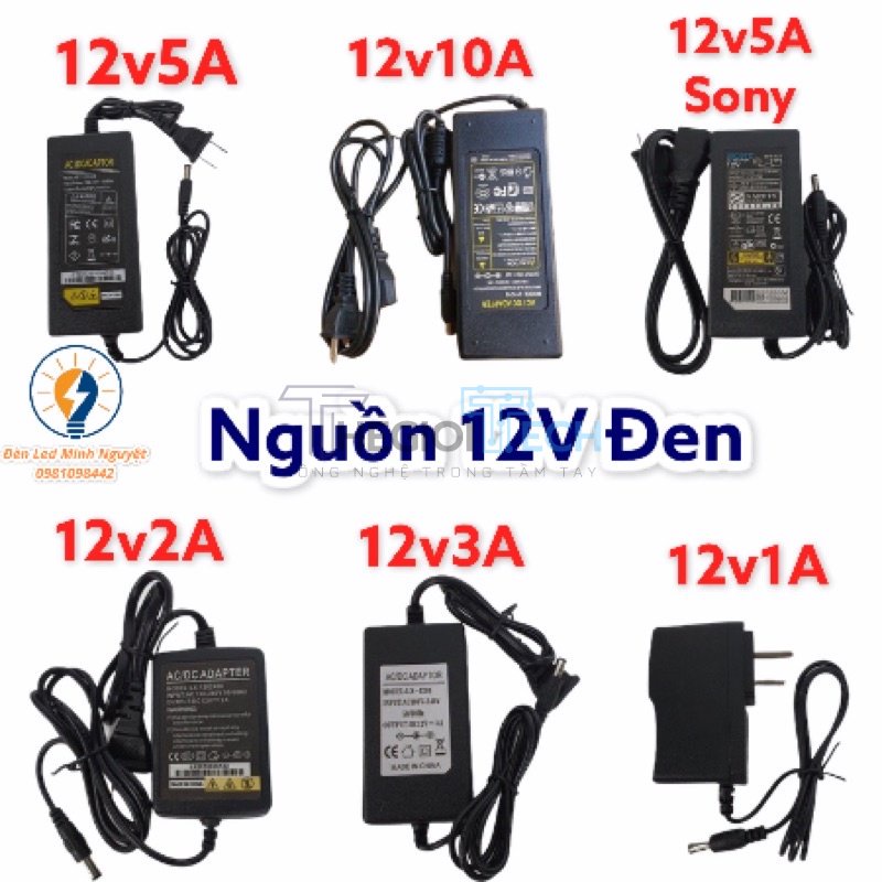 Bộ đổi nguồn (adaptor)12v :1A-----2A-----3A---5A---5A sony - Nguồn 12v 1a