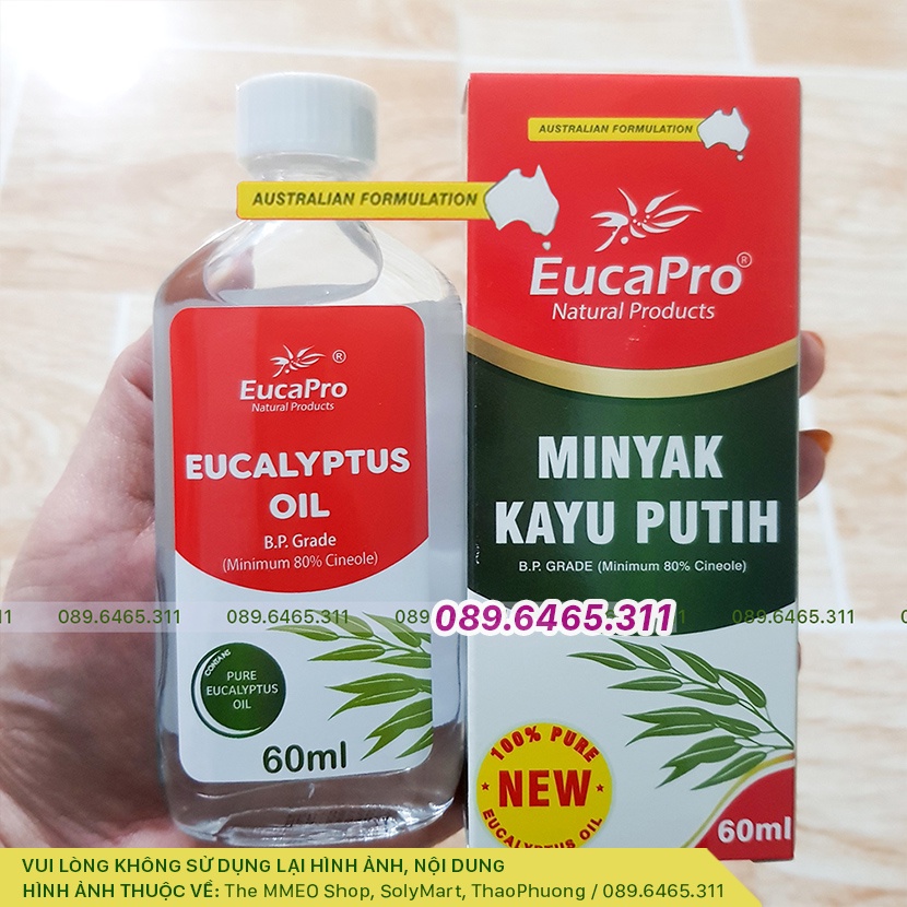 Dầu Khuynh Diệp Euky Bear / Eucapro 60ml Eucalyptus oil, Tinh dầu cao cấp chính hãng