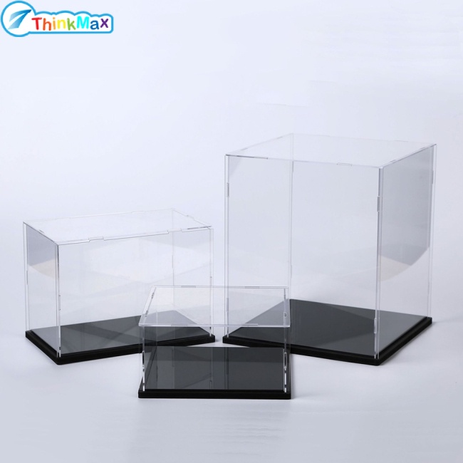 Thinkmax Hàng Có Sẵn Hộp Trưng Bày Đồ Chơi Khối Hình Tòa Nhà Nâng Chiều Cao Bằng Acrylic Trong Suốt Chống Bụi