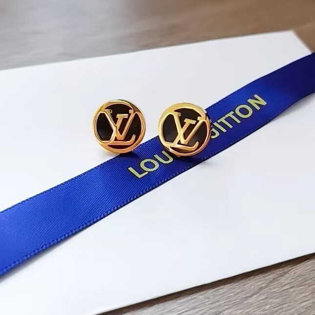 Khuyên Tai LV Bằng Thép Titan Đơn Giản Thanh Lịch Cho Nữ