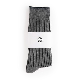 Tất Cổ Cao Mang Giày Tây, Màu Xám Đậm Dệt 2 Cylinder - Cotton Co Giãn Thấm Hút Tốt - Thương Hiệu Be Classy