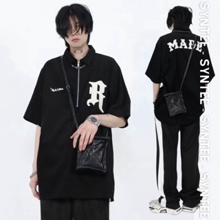 Áo Polo phối cổ khoá kéo độc đáo, form rộng tay lỡ, kiểu dáng Unisex trẻ trung