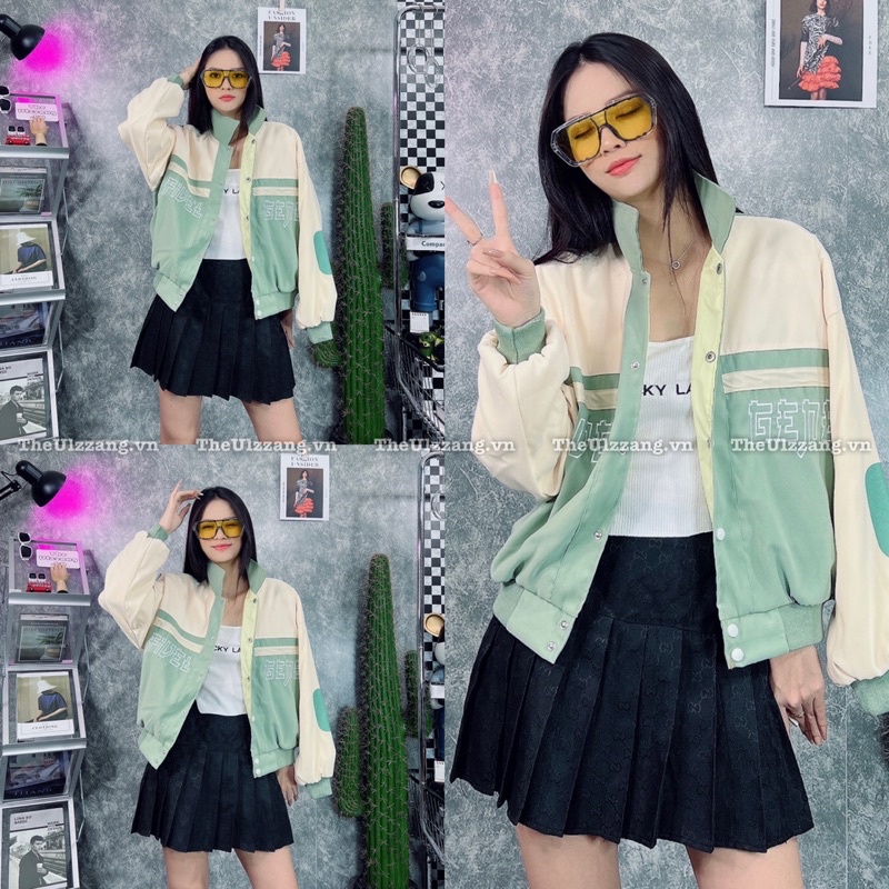 Áo Khoác Bomber Nữ Da Lộn Quảng Châu 2 Lớp Cao Cấp Form Lửng Tay Phồng Cánh Dơi MÔTÔ VEL - DL2023