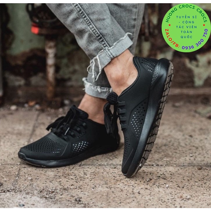 GIÀY NHỰA ĐI MƯA CROCS LITERIDE PACER CHO NAM - NỮ MÀU FULL ĐEN
