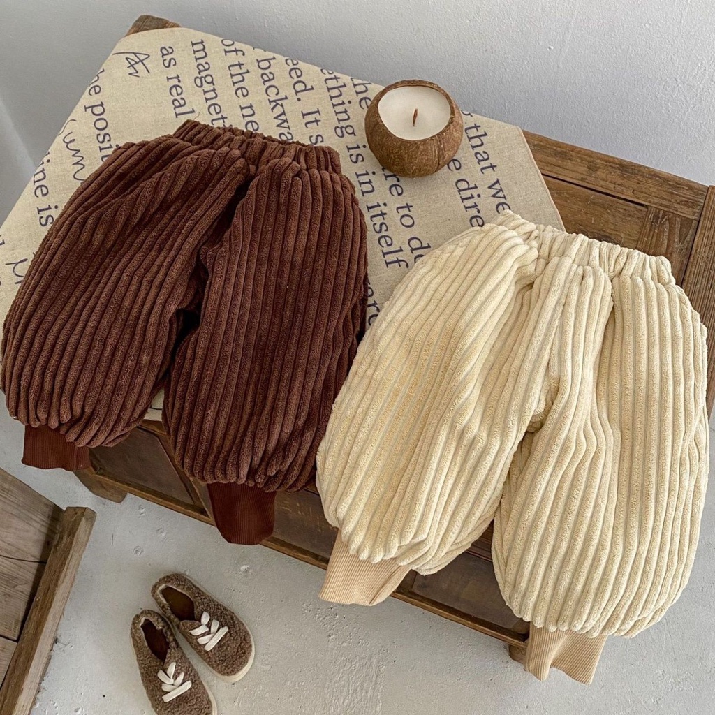 Quần Legging Cotton Lót Lông Cừu Dày Dặn Giữ Ấm Mùa Đông Phong Cách Hàn Quốc Cho Bé