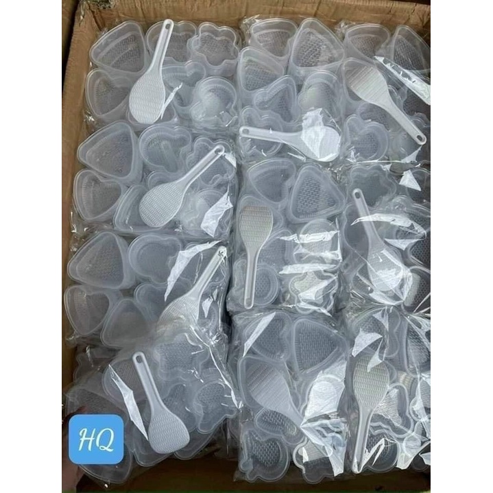 Set 7 Khuôn làm cơm nắm Onigiri, khay dụng cụ ép cơm Bento tạo hình cho bé ăn dặm kèm thìa xới