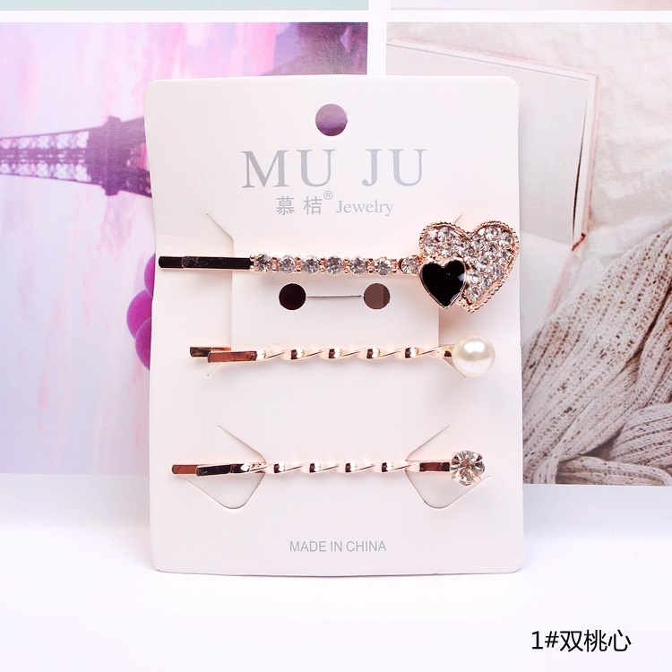 Set 3 kẹp tóc mai tăm đính đá cho bạn gái Lovelyhouse KEPTAMDINHDA168