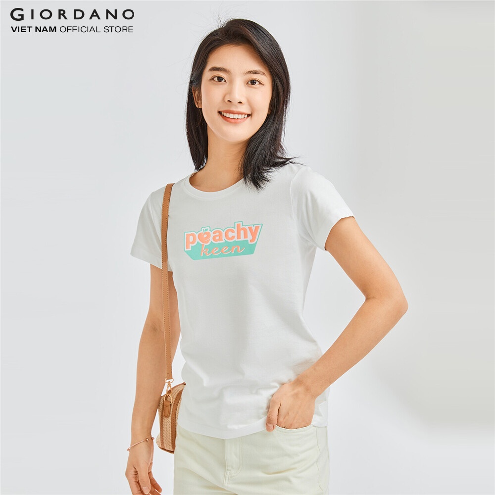 Áo Thun Nữ Ngắn Tay In Hình Printed Tee Giordano 05392213