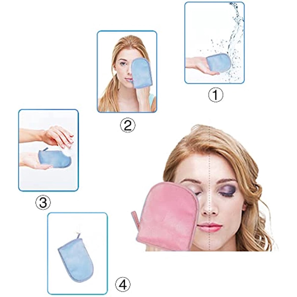 Găng Tay Rửa Mặt Khô Và Nhạy Cảm HYOY JP5 Bằng Sợi Microfiber Có Thể Tái Sử Dụng