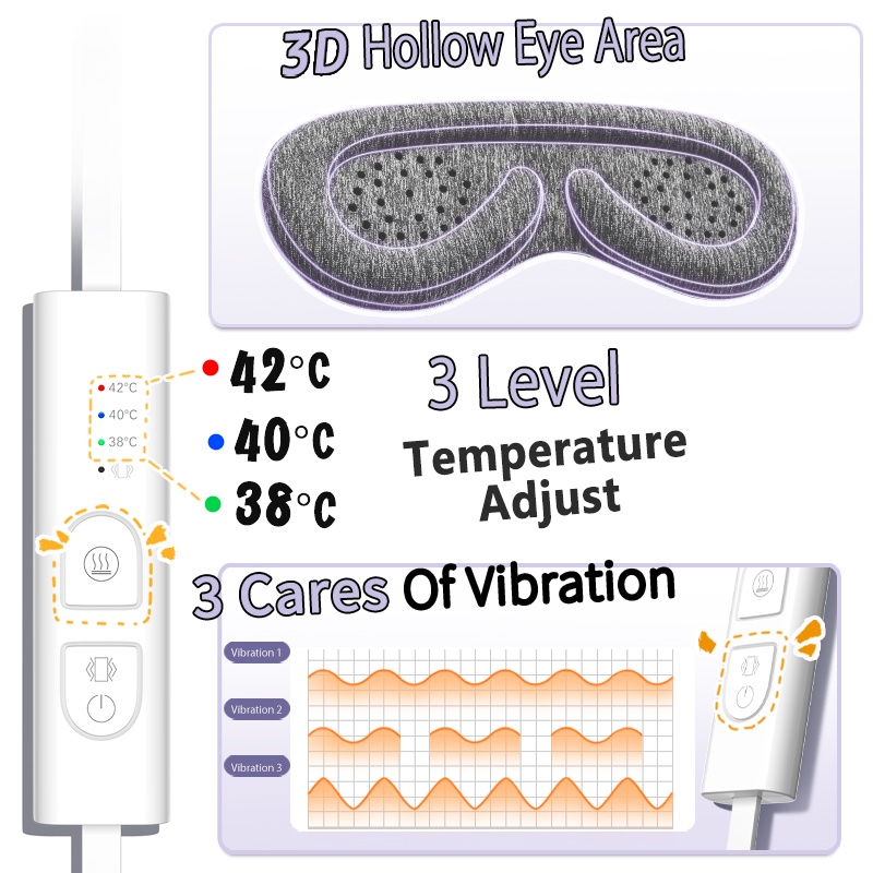 Máy Rung Mát Xa Mắt Mềm Mại Giúp Giảm Mệt Mỏi Và Quầng Thâm