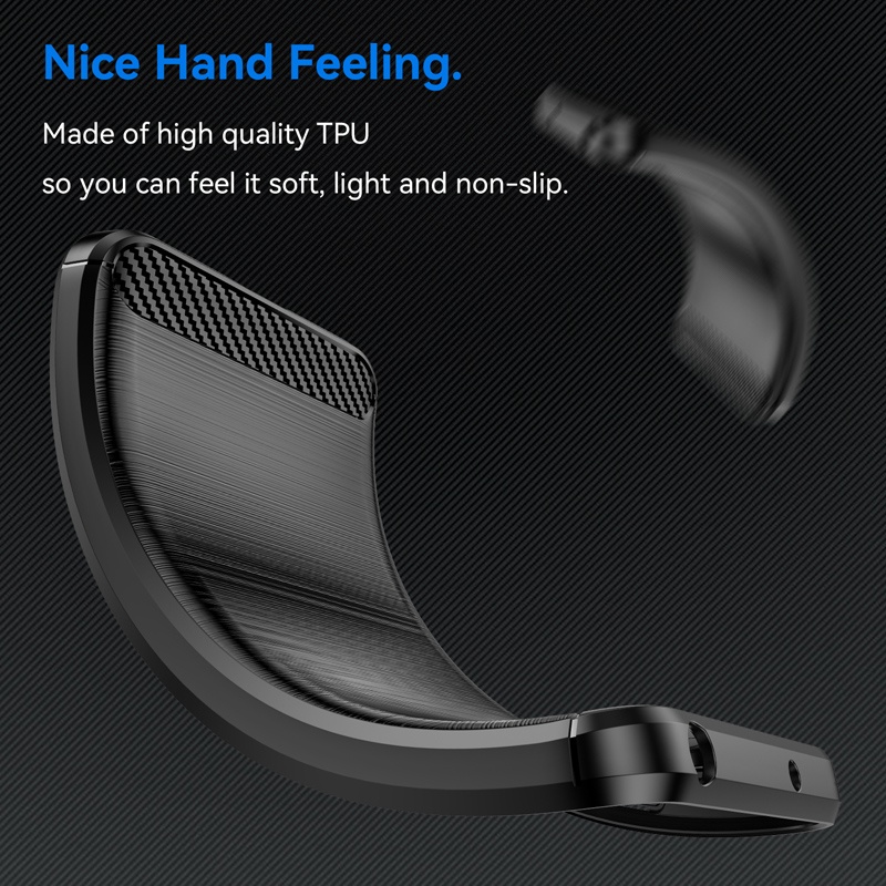 Ốp Điện Thoại Bằng TPU Mềm Phối Sợi Carbon Chống Sốc Cho Xiaomi Poco M5 M5S