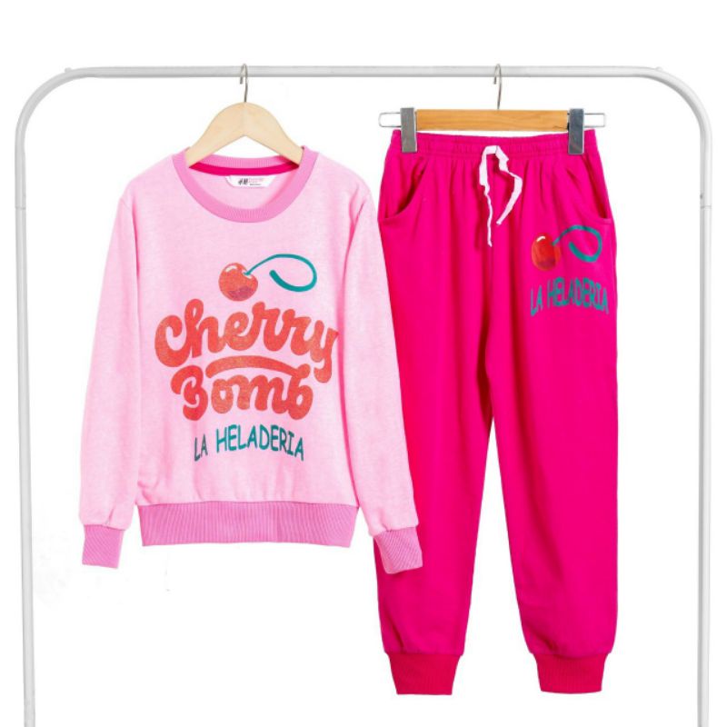 BỘ DÀI TAY BÉ GÁI H.M DA CÁ XUẤT DƯ SIZE 24-50KG BỘ NỈ DA CÁ BÉ GÁI XUẤT