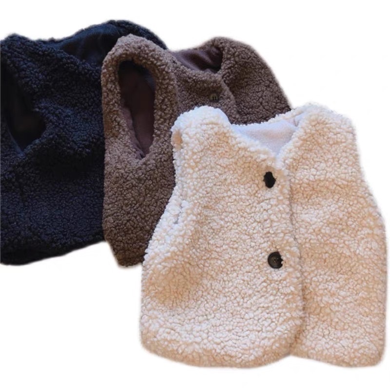 Áo Khoác Gile Chất Lông Cừu Cao Cấp Cho Bé Trai, Bé Gái Mặc Đều Xinh Từ 7kg đến 26kg