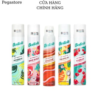 Dầu gội khô BATISTE Instant Hair Refresh Dry Shampoo xịt gội khô 200ml dầu gội đầu khô đủ mùi