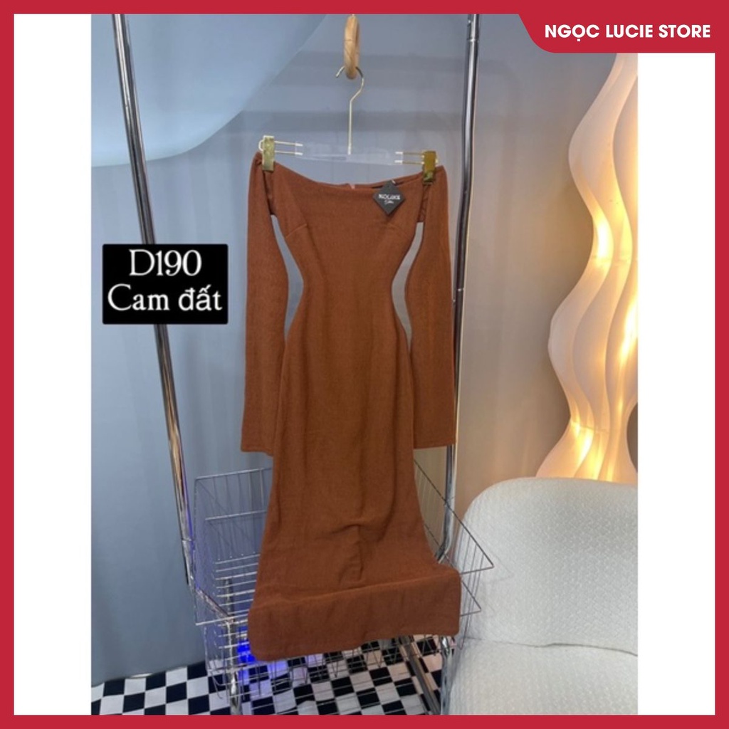 D190 - Đầm maxi bẹt vai tay loe (FORM NHỎ)