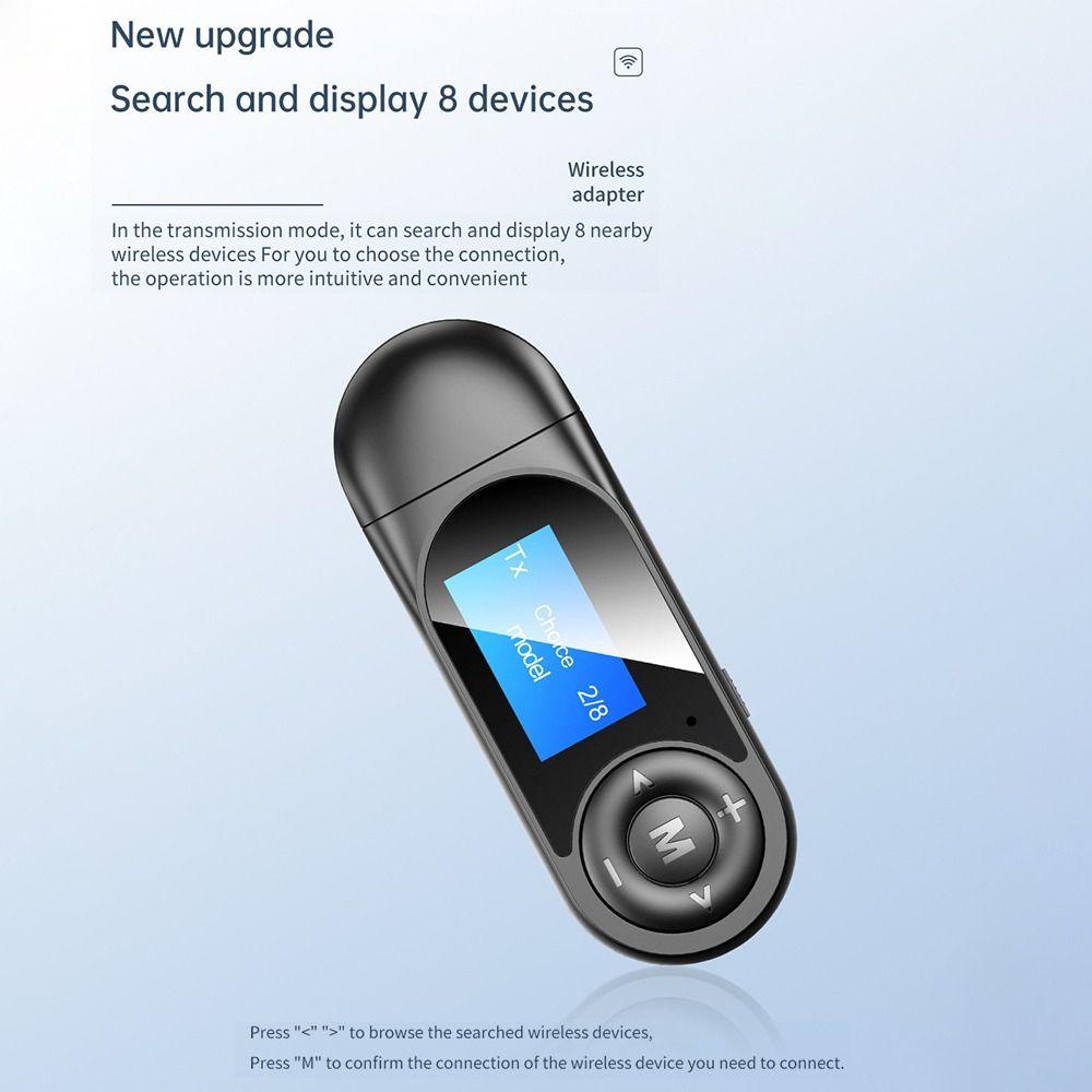 Thiết Bị Nhận Tín Hiệu Âm Thanh Bluetooth 5.0 Có Màn Hình LCD 3.5mm