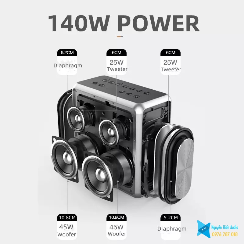 Loa nghe nhạc và Karaoke di động Xdobo King Max siêu trầm 140W Bluetooth 5.2