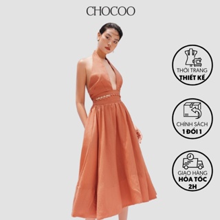 Váy thiết kếCHOCOO Santana Dress thiết kế kiểu dáng cổ chéo hở lưng chất