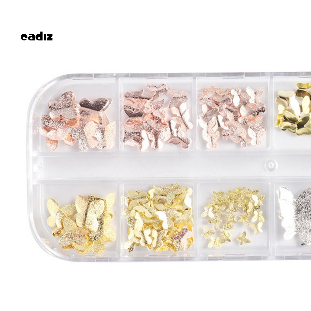 1 Hộp Phụ Kiện Trang Trí Móng Tay Hình Bướm 3D DIY
